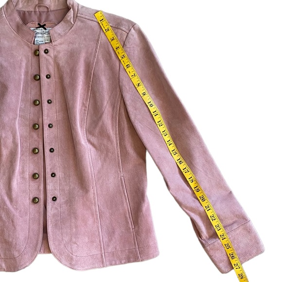 LIVE A LITTLE  | MAUVE PINK LEATHER JACKET  SZ L - Picture 14 of 16